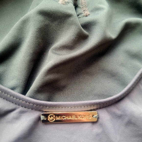 Michael Kors Lace Up Sexy Deep V Olive Green Swimsuit, Size 6 - Picture 5 of 7